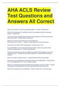 AHA ACLS Review Test Questions and Answers All Correct