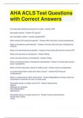 Bundle For AHA ACLS Exam Questions with Correct Answers
