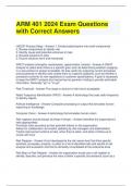 ARM 401 2024 Exam Questions with Correct Answers