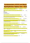 Fundamentals of ECG and Basic Dysrhythmias: Rythm Test - ECG  2024 (GOLD RATED) Latest Questions and Answers (Verified by Expert)