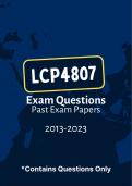 LCP4807 - Exam Questions PACK (2013-2023)