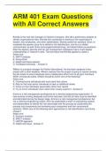 ARM 401 Exam Questions with All Correct Answers