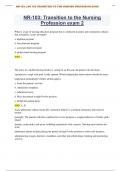 NR-103: | NR 103 TRANSITION TO THE NURSING PROFESSION EXAM  2D QUESTIONS WITH 100% CORRECT ANSWERS