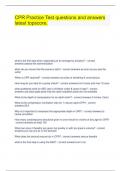 CPR Practice Test questions and answers latest topscore&period;