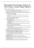 History of Trait Theory