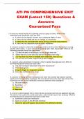 ATI PN COMPREHENSIVE EXIT  EXAM (Latest 150) Questions &  Answers Guaranteed Pass