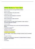 BRM midterm Exam Test Q&A  Verified