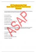 ATI Fundamentals Final Exam 2023 Questions And Correct  Answers