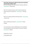 Real Estate Salesperson California State Exam Questions Solved &lpar;Latest Update 2023&rpar;