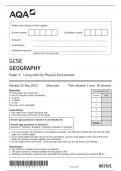 GCSE AQA May 2023 Geography Paper 1 