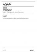 GCSE AQA June 2023 Geography Paper 2 With Insert Sheet