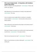 PGA Level 3 Study Guide - 3&period;0 Questions with Solutions &lpar;Latest 2023-2024&rpar;