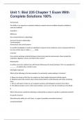 Unit 1: Biol 235 Chapter 1 Exam With Complete Solutions 100% 
