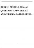 BIOD 151 MODULE 2 EXAM QUESTIONS AND VERIFIED ANSWERS 2024 LATEST GUIDE&period;