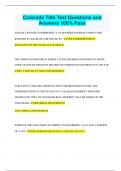 Colorado Title Test Questions and Answers 100&percnt; Pass