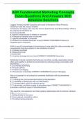 ASK Fundamental Marketing Concepts Exam Questions And Answers With Absolute Solutions
