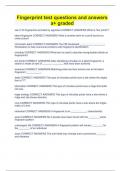 Fingerprint test questions and answers a&plus; graded