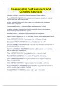 Fingerprinting Test Questions And Complete Solutions