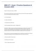 MSN 377 - Exam 1 Practice Questions & Answers 2024