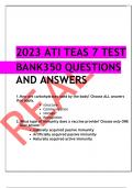2023 ATI TEAS 7 TEST  BANK350 QUESTIONS  AND ANSWERS