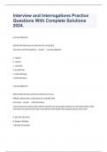Interview and Interrogations Practice Questions With Complete Solutions 2024&period;