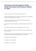 Interviews and Interrogations Study Guide Final Exam And Answers Graded A&plus; 2024&period;