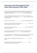 Interviews and Interrogations Final Exam Well Answered 100&percnt; 2024&period;