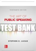 Test Bank For The Art of Public Speaking 13th Edition All Chapters - 9781259924606