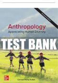 Test Bank For Anthropology&colon; Appreciating Human Diversity&comma; 19th Edition All Chapters - 9781260259292