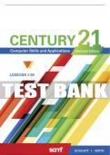 Test Bank For Century 21® Computer Skills and Applications, Lessons 1-88 - 11th - 2019 All Chapters - 9781337910309