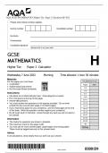 AQA GCSE MATHEMATICS Higher Tier Paper 2 Calculator QP 2023