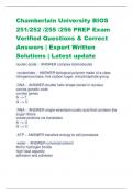 Chamberlain University BIOS  251&sol;252 &sol;255 &sol;256 PREP Exam  Verified Questions & Correct  Answers &vert; Expert Written Solutions &vert; Latest update
