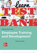 TEST BANK for Employee Training & Development 9th Edition