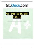 ATI MENTAL HEALTH A 2019 PROCTORED EXAM 