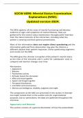 SOCW 6090&colon; Mental Status Examination Explanations &lpar;MSE&rpar;&period;  Updated version-2024&period;