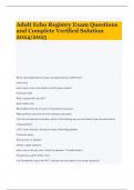 Adult Echo Registry Exam Questions and Complete Verified Solution 2024&sol;2025