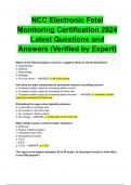 2024 NCC Electronic Fetal Monitoring Certification {{ A+ GOLD RATED }}Latest Questions and Answers (Verified by Expert)