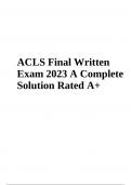 ACLS Final Written Exam Questions With Answers Latest 2024 (GRADED)