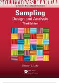 Sampling Design and Analysis, 3e by Sharon Solution Manual