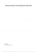 Samenvatting alle belangrijke criminologische theorieen