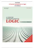 A Concise Introduction to Logic  11th Edition By Patrick J. Hurley |All Chapters,  Latest-2024|