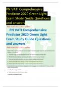 PN VATI Comprehensive Predictor 2020 Green Light Exam Study Guide Questions and answers Real exam 2023&sol;2024 update  PN VATI Comprehensive Predictor 2020 Green Light Exam Study Guide Questions and answers Real exam 2023&sol;2024 update