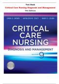Critical Care Nursing Diagnosis and Management 9th Edition Test Bank By Linda D. Urden, Kathleen M. Stacy | All Chapters, Latest-2024|