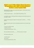 NICET Level 2 ITM of Water Based Systems &vert; 155 Questions with 100&percnt; Correct Answers &vert; Verified &vert; Latest Update 2024