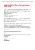 CAD&sol;CAM Final Exam Review &vert; Latest 2024&sol;2025