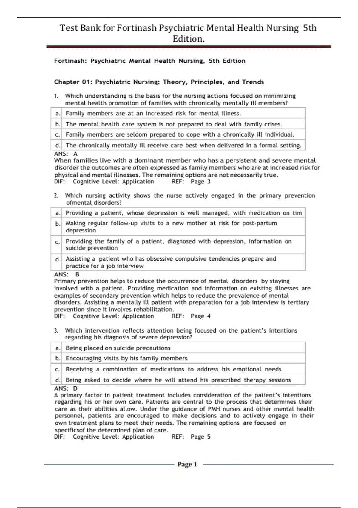 Gabbard’s Treatments of Psychiatric Disorders 5th Edition Test Bank ...