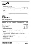 GCSE AQA May 2023 Economics Paper 1 Including Mark Scheme