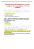 MATERNAL NEWBORN NURSING ATI EXAM 2024&sol; REAL EXAM NGN QUESTIONS AND ANSWERS&vert; SCORED A&plus;