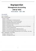 Samenvatting/Begrippenlijst Management accounting (D0T22a)