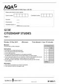 AQA GCSE CITIZENSHIP STUDIES Paper 1 QP 2023